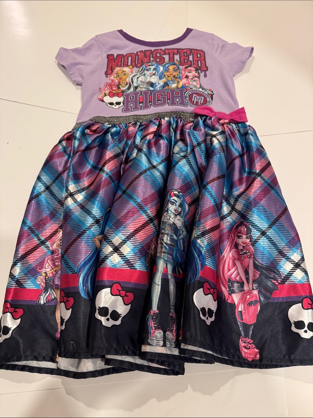Monster High Little Girls Plaid Dress